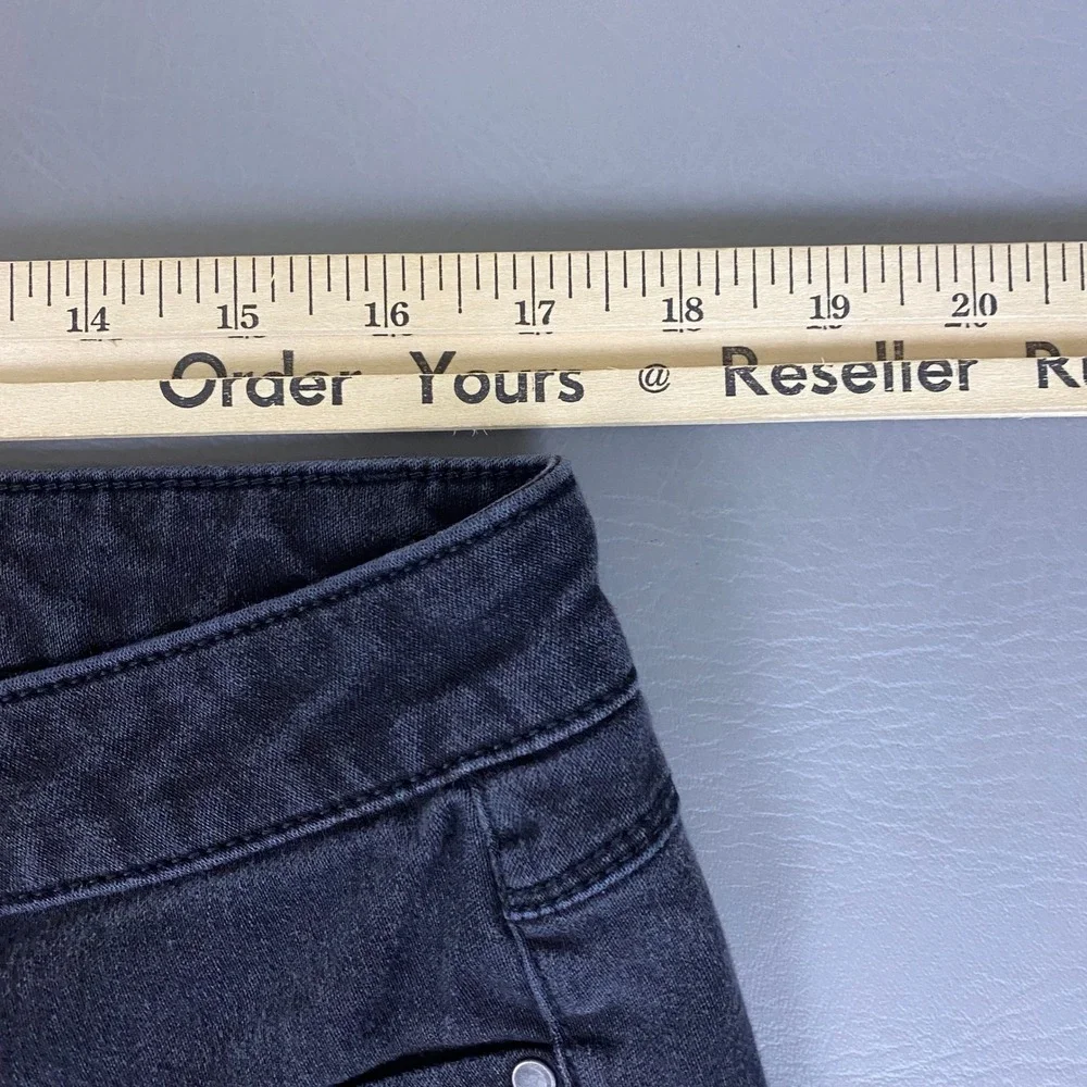 d.jeans Womens Plus Size 16W Faded Black Skinny Jeans Stretch Mid Rise Dark Gray